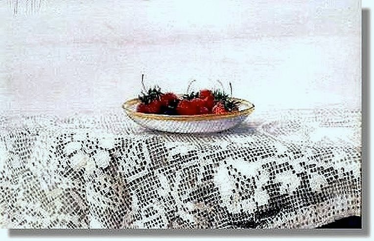 Strawberries  on Lace